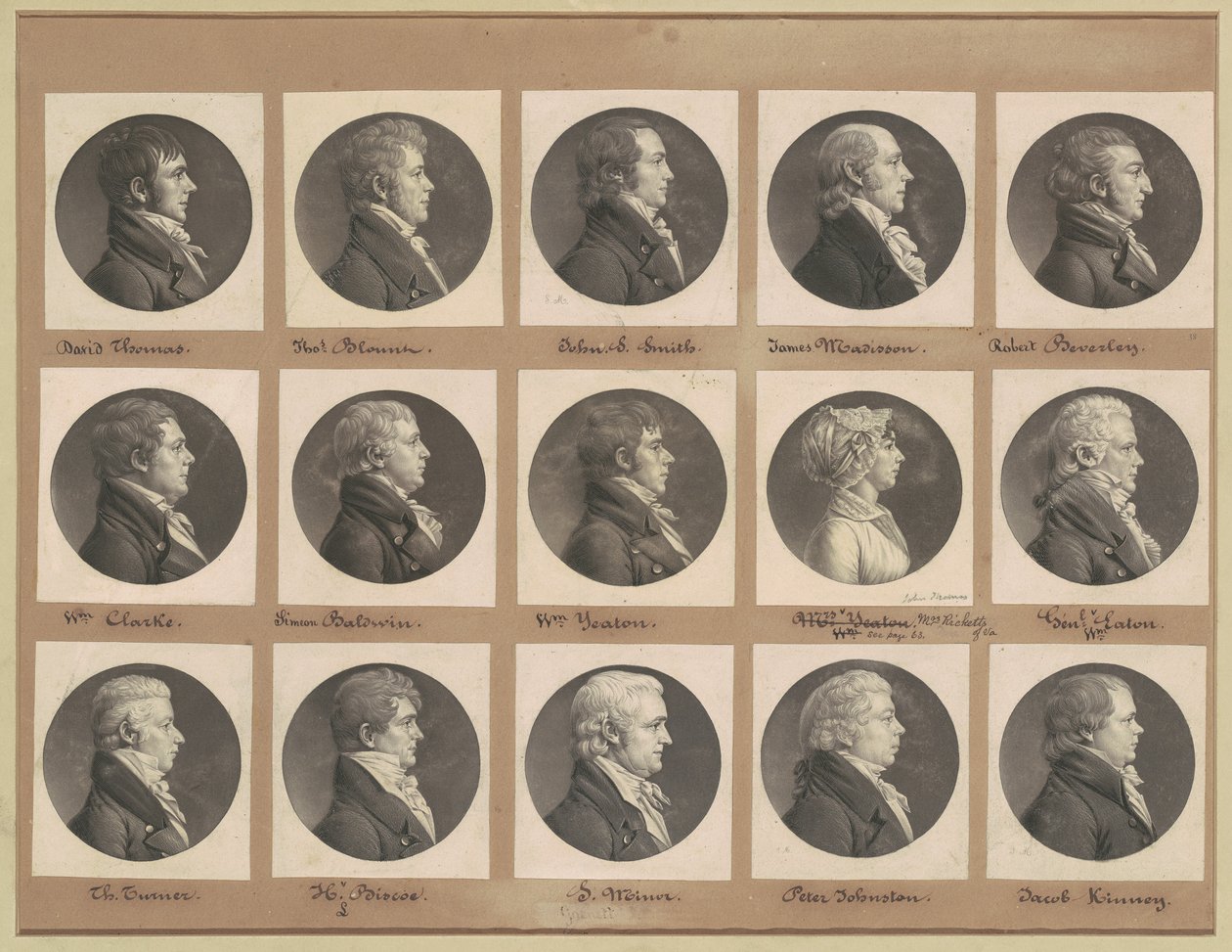 Saint-Mémin Collection of Portraits, Group 38 by Charles B. J. Févret de Saint Mémin