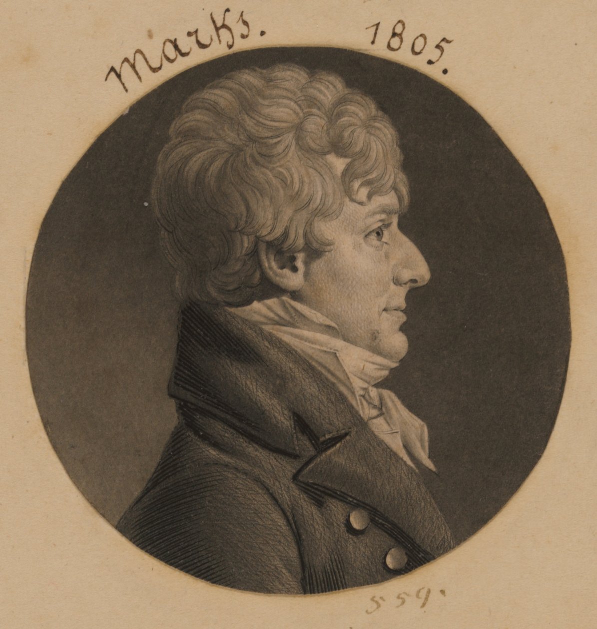 Hyman Marks by Charles Balthazar Julien Févret de Saint-Mémin