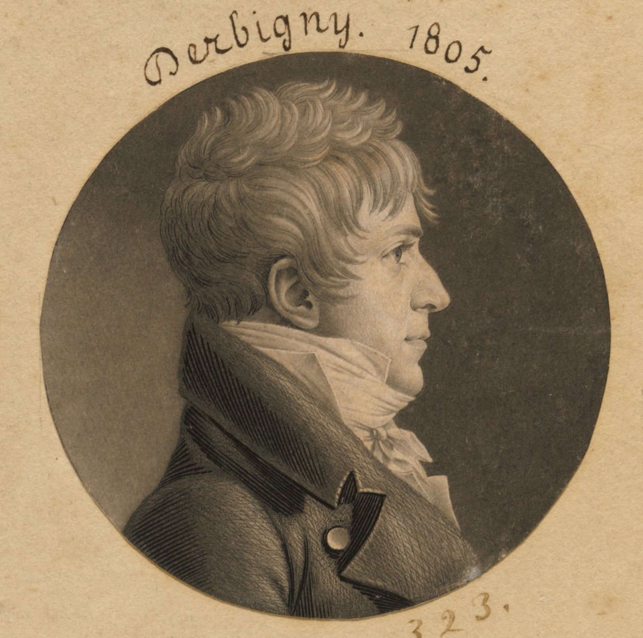 Pierre Auguste Charles Bourguignon Derbigny by Charles Balthazar Julien Févret de Saint-Mémin