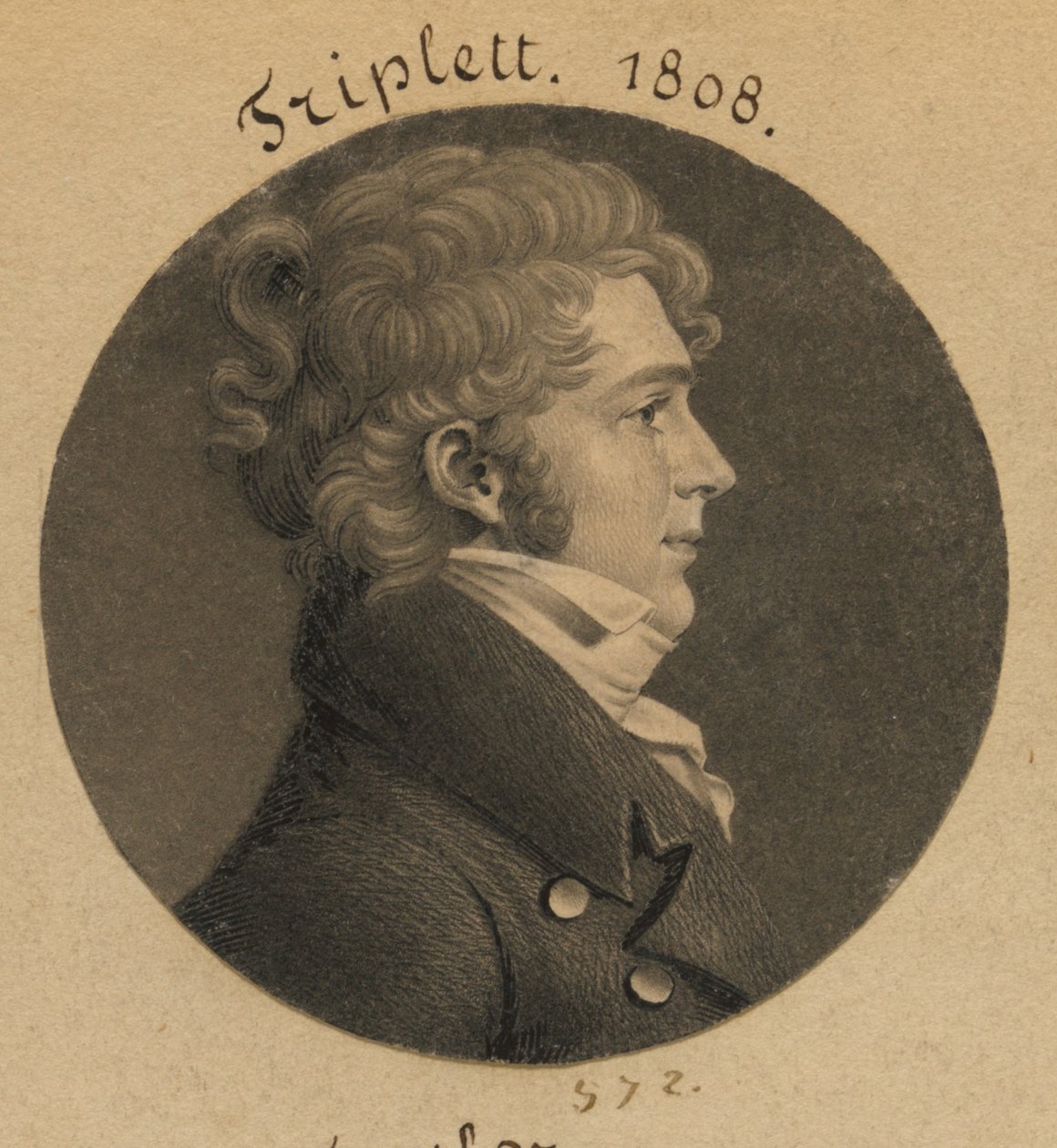 Possibly Danile Triplett or J. N. Luckett by Charles Balthazar Julien Févret de Saint-Mémin