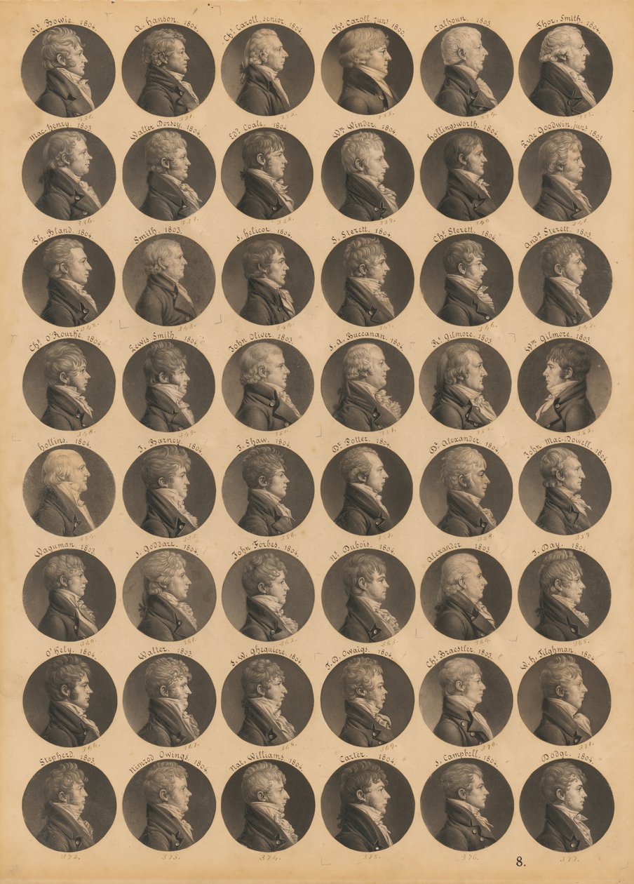 Saint-Mémin folio 8 by Charles Balthazar Julien Févret de Saint-Mémin