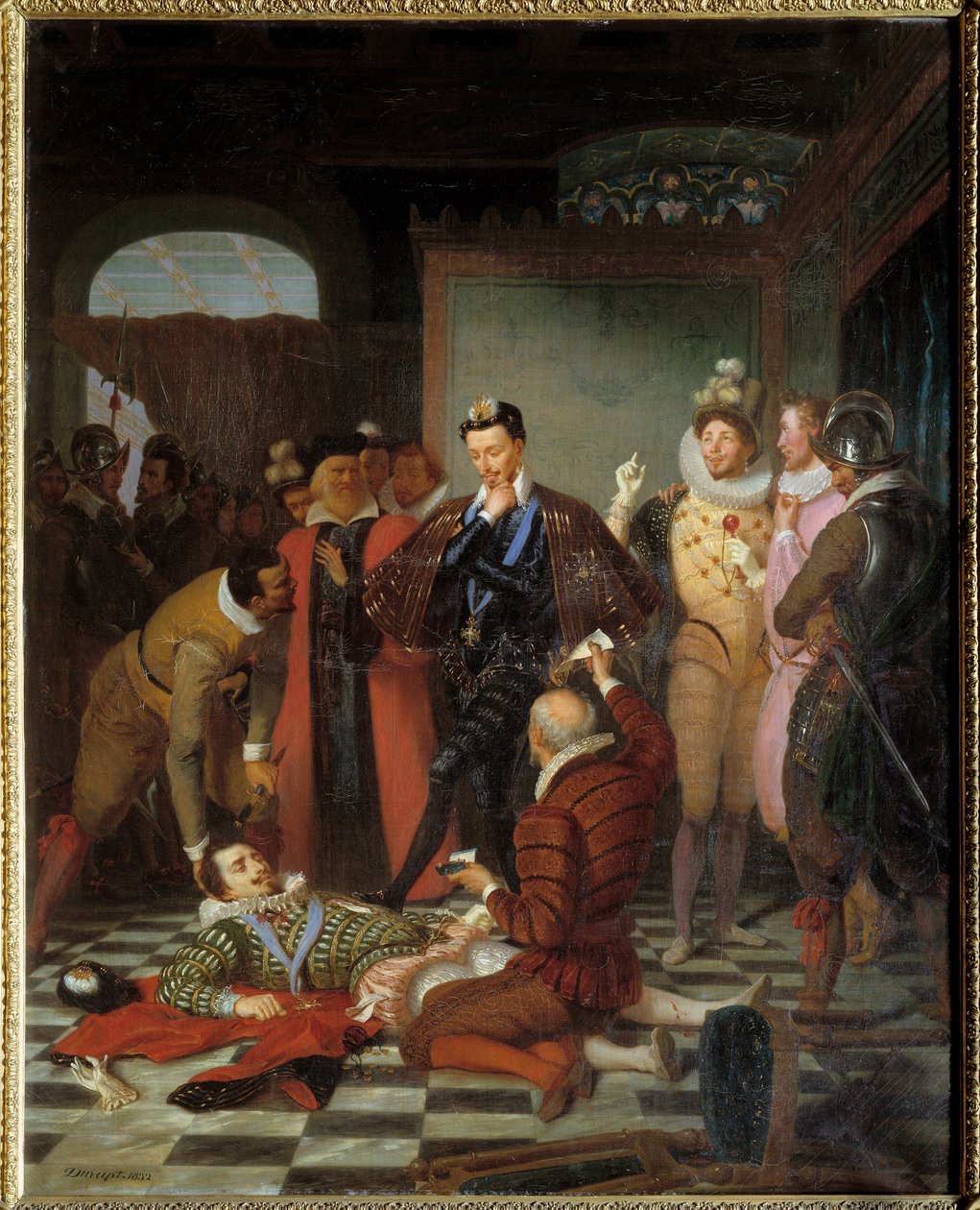 Henry III King of France Pushing the Body of Henri I of Lorraine, Duke of Guise Called the Balafre After His Assassination at the Castle of Blois by Charles Barthelemy Durupt
