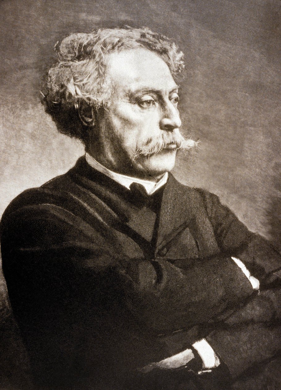 Alexandre Dumas Fils, French writer (engraving) by Charles Baude