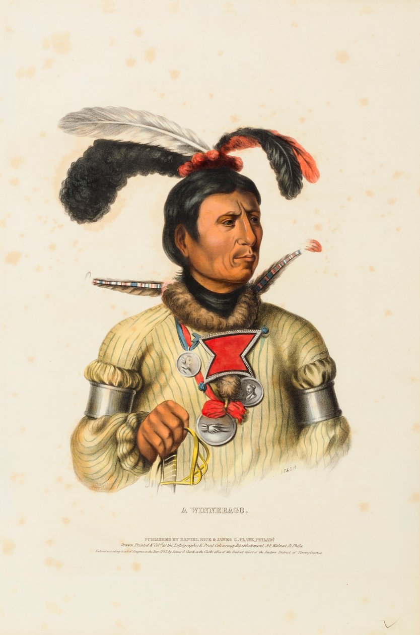 A WINNEBAGO, from History of the Indian Tribes of North America by Charles Bird King