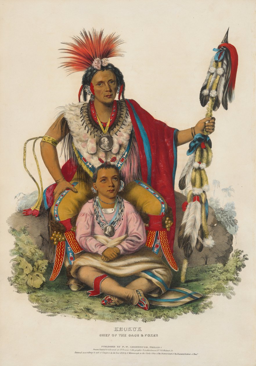 Keokuk - Chief of the Sacs and Foxes by Charles Bird King