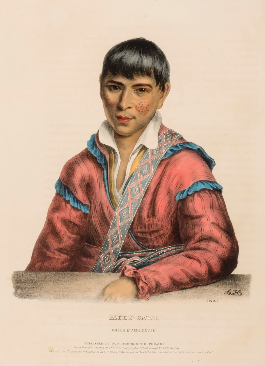 PADDY-CARR. CREEK INTERPRETER, from History of the Indian Tribes of North America by Charles Bird King