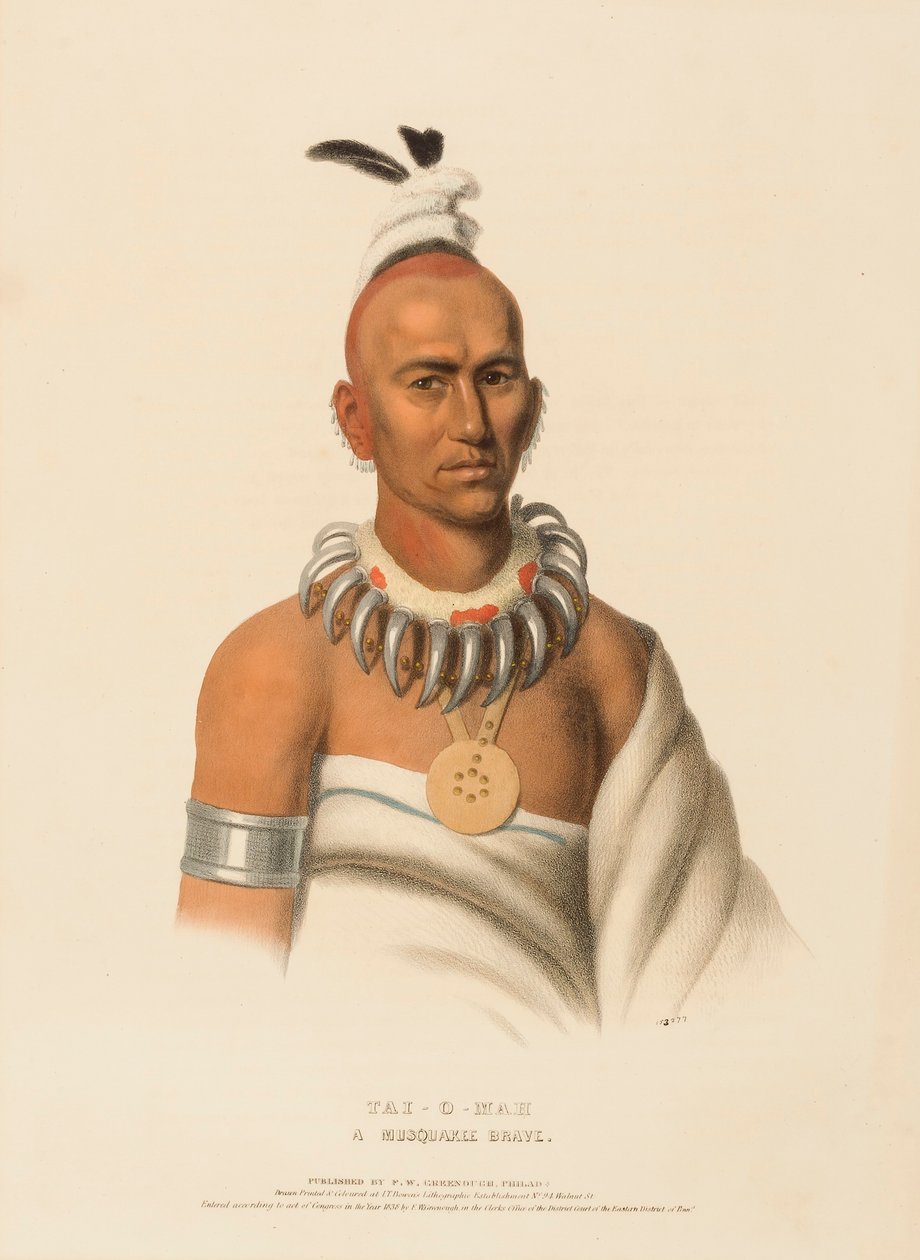 TAI-O-MAH. A MUSQUAKEE BRAVE, from History of the Indian Tribes of North America by Charles Bird King