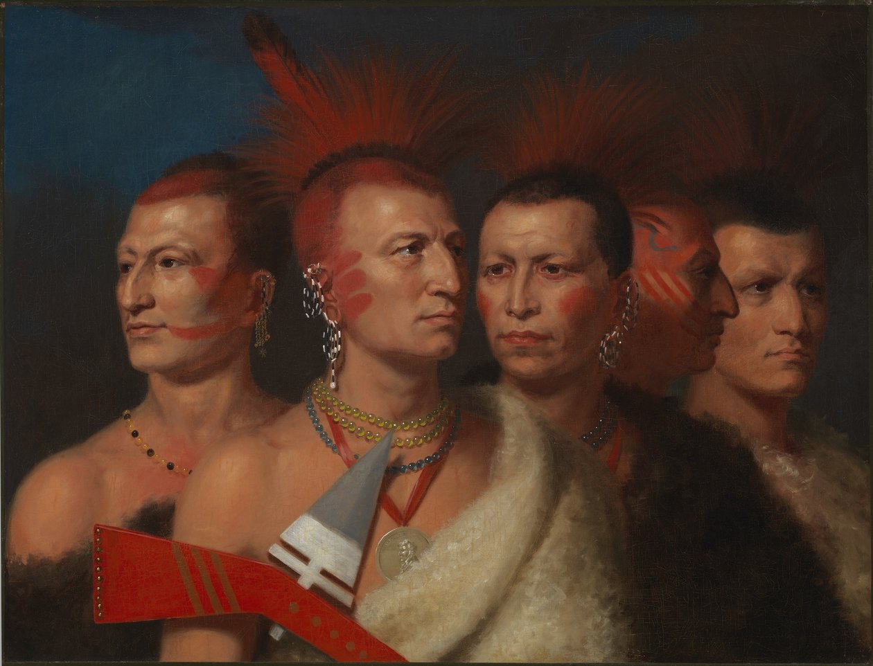 Young Omahaw, War Eagle, Little Missouri, and Pawnees by Charles Bird King