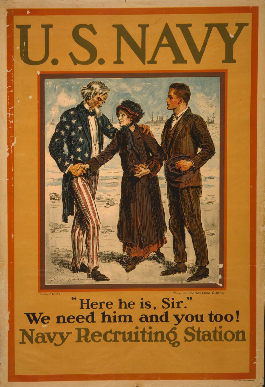 U.S. Navy "Here he is, sir" We need him and you too! by Charles Dana Gibson