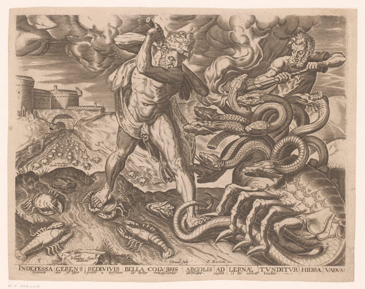 Hercules Defeats the Hydra of Lerna (Works of Hercules after Frans Floris) by Charles David