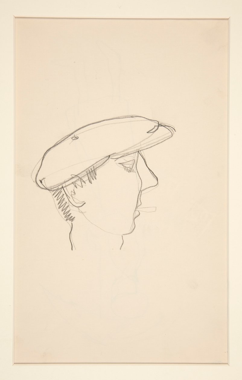 Head of Man Smoking (recto); Woman with Umbrella (verso) by Charles Demuth