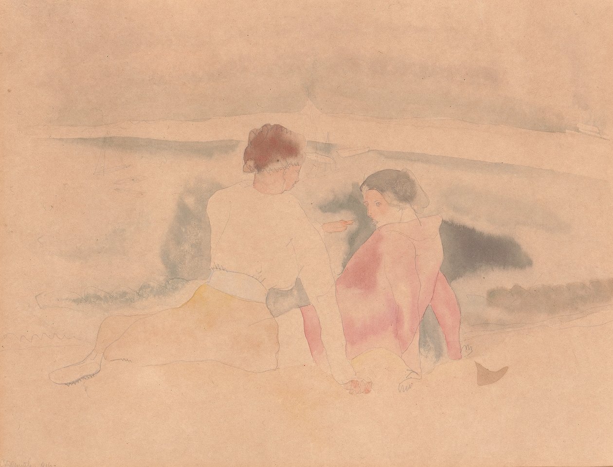 Untitled (Two Women and Boats) by Charles Demuth