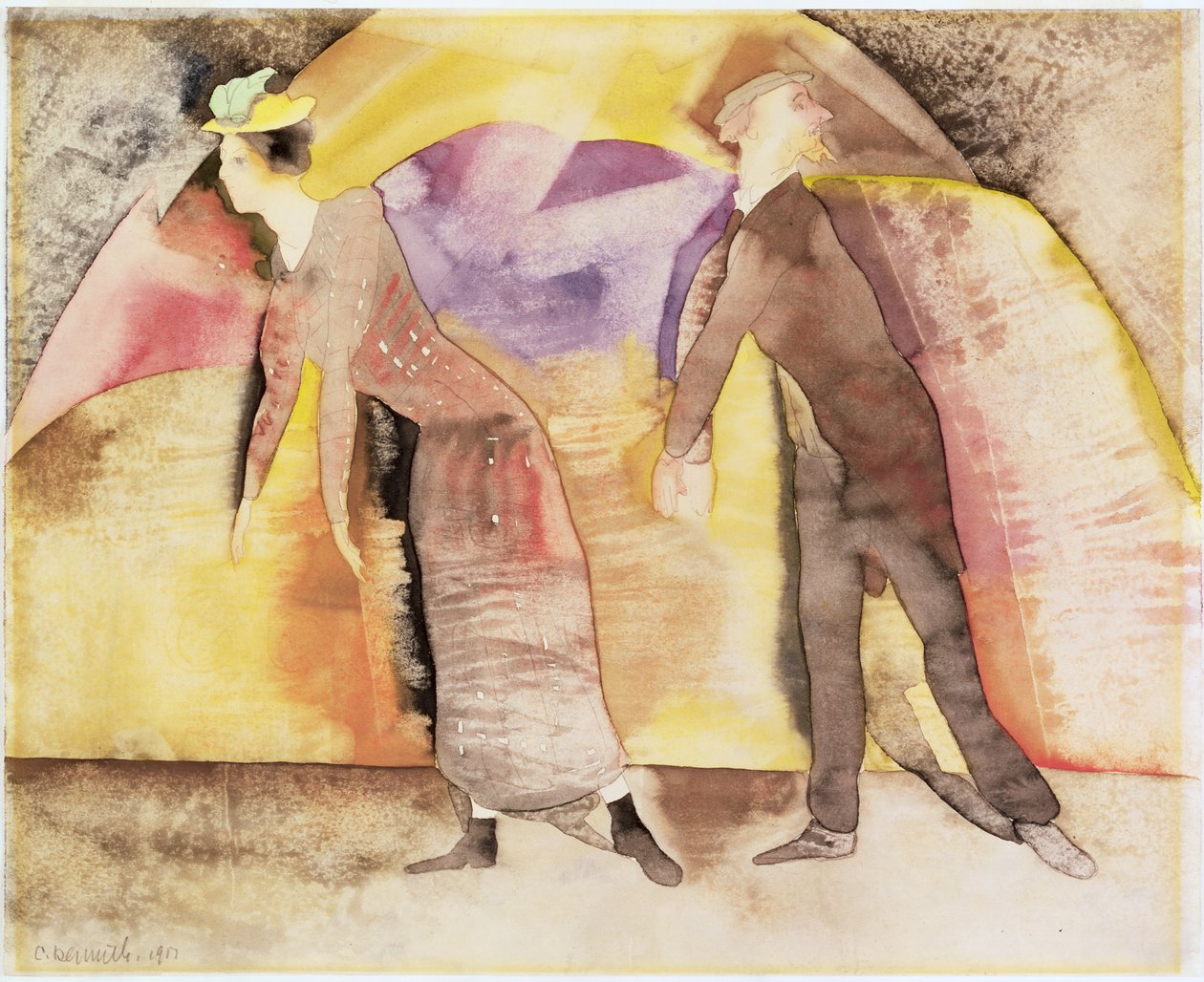 Vaudeville - Woman and Man on Stage, 1917 by Charles Demuth