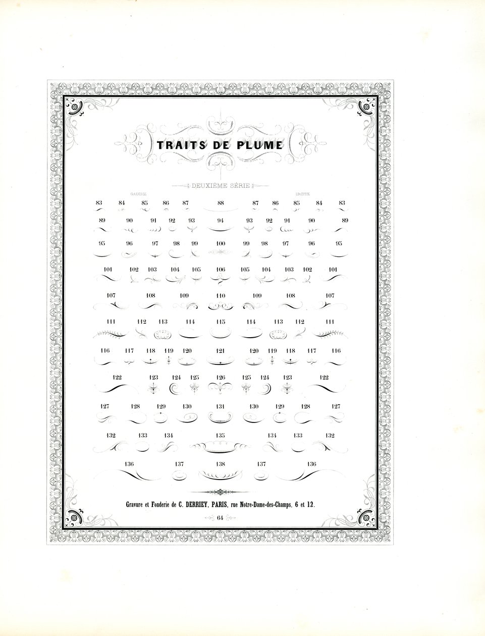 Calligraphic Pen Flourishes - Second Series by Charles Derriey