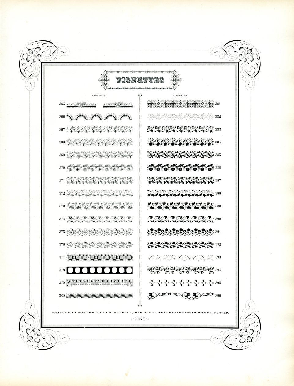 Collection of Floral and Geometric Ornamental Bands by Charles Derriey