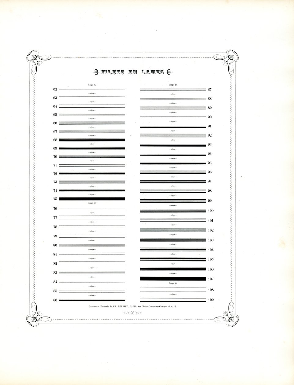 Continuation of Typographic Ornamental Rules by Charles Derriey