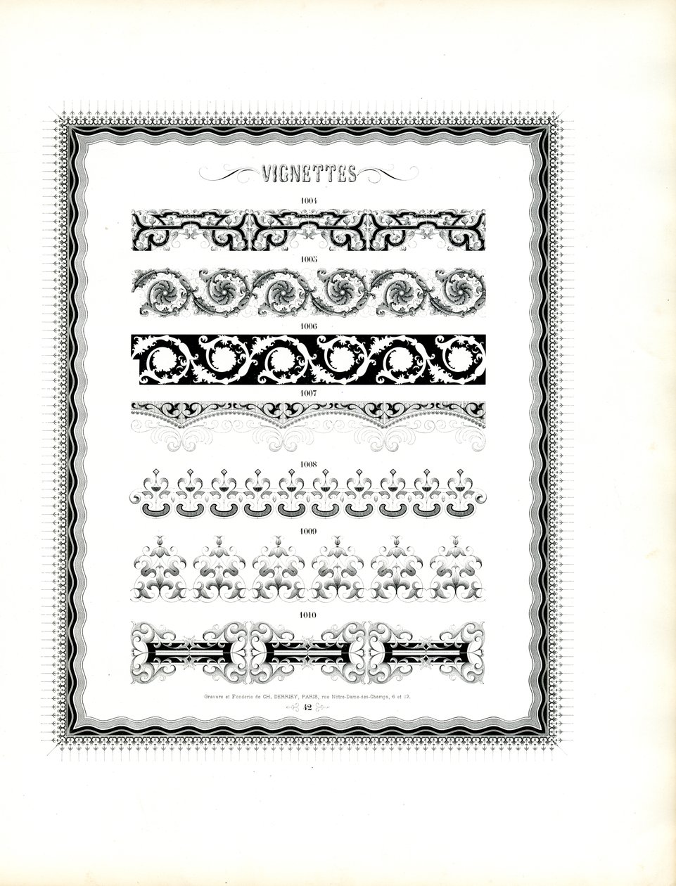 Continuous Decorative Borders in Classical Style by Charles Derriey