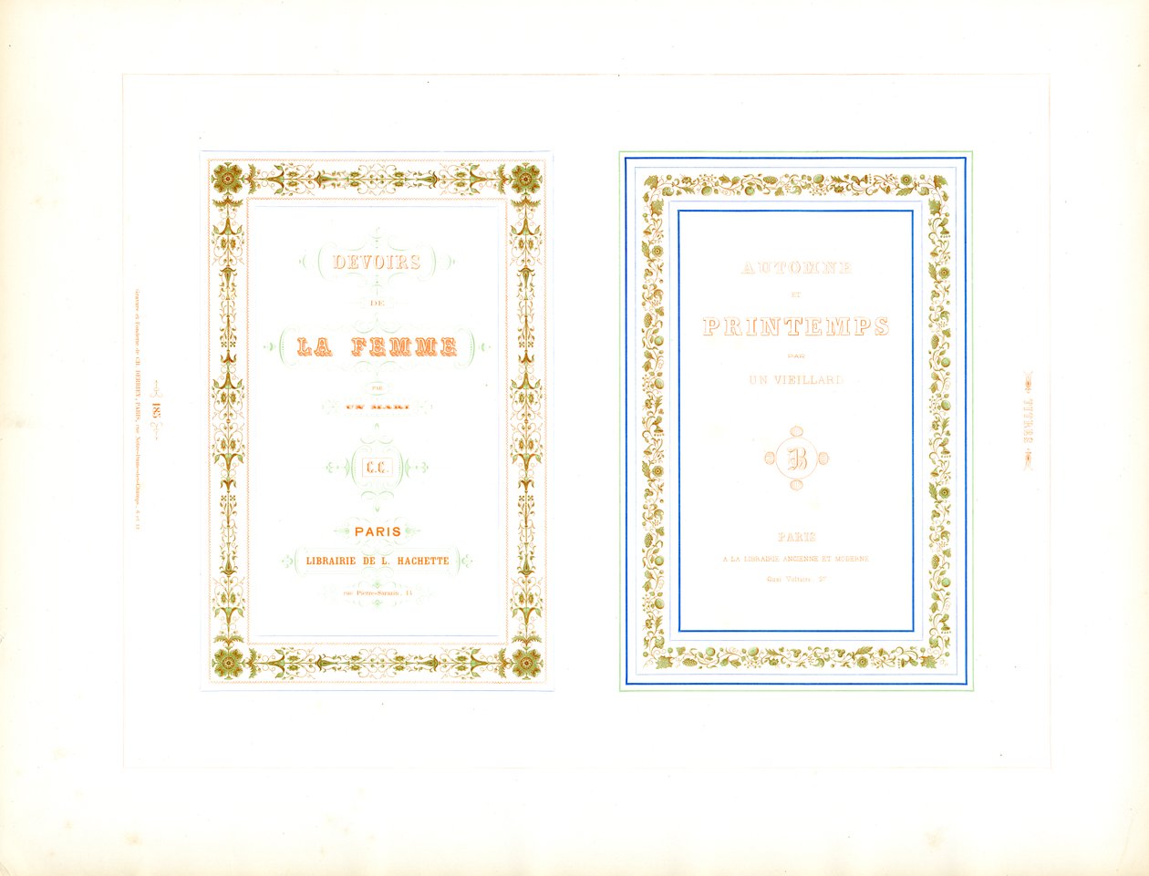 Decorative Book Title Frames for French Literature by Charles Derriey