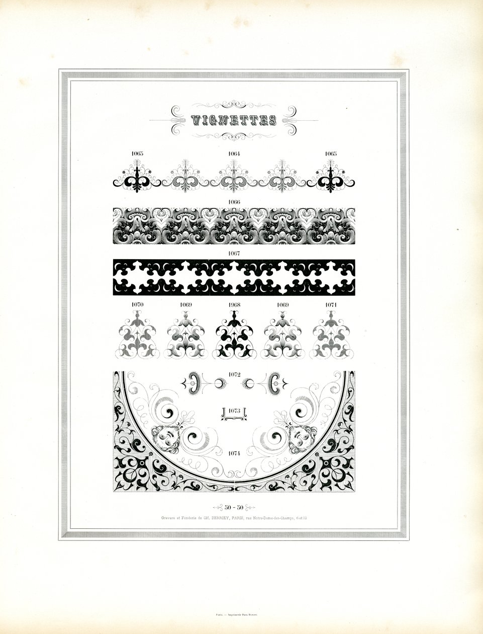 Decorative Vignettes and Border Elements by Charles Derriey