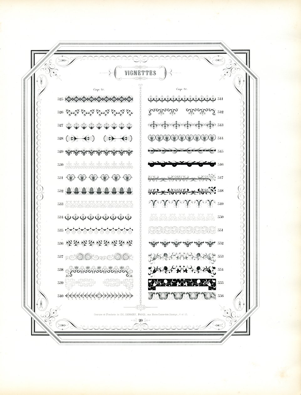 Ornamental Borders and Vignettes, Corps 20 (Conclusion) by Charles Derriey