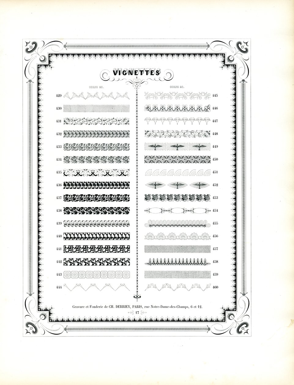 Ornamental Borders and Vignettes, Corps 20 (Continuation) by Charles Derriey