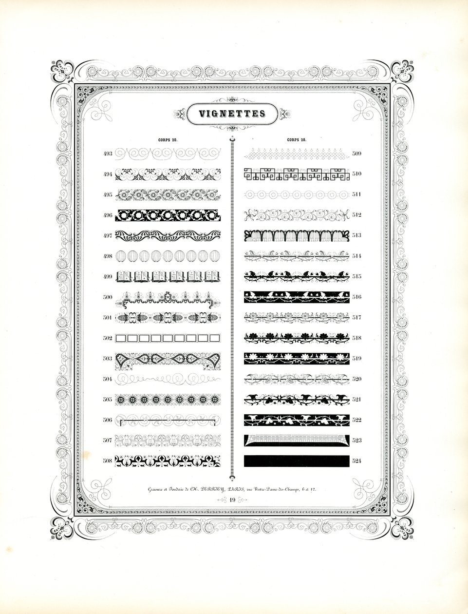 Ornamental Borders and Vignettes, Corps 20 (Continuation) by Charles Derriey