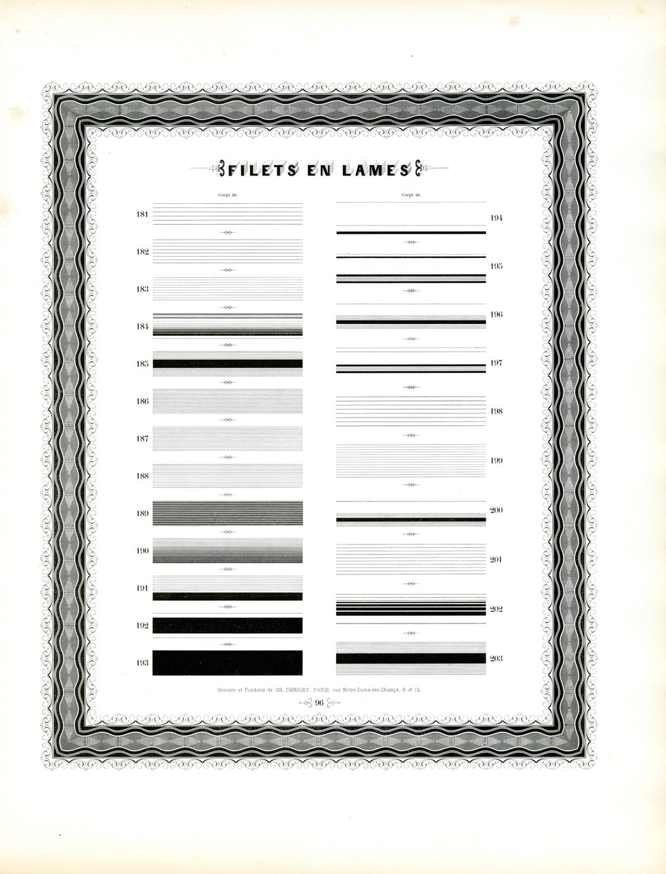 Typographic Line Elements - Filets en Lames, Second Series by Charles Derriey