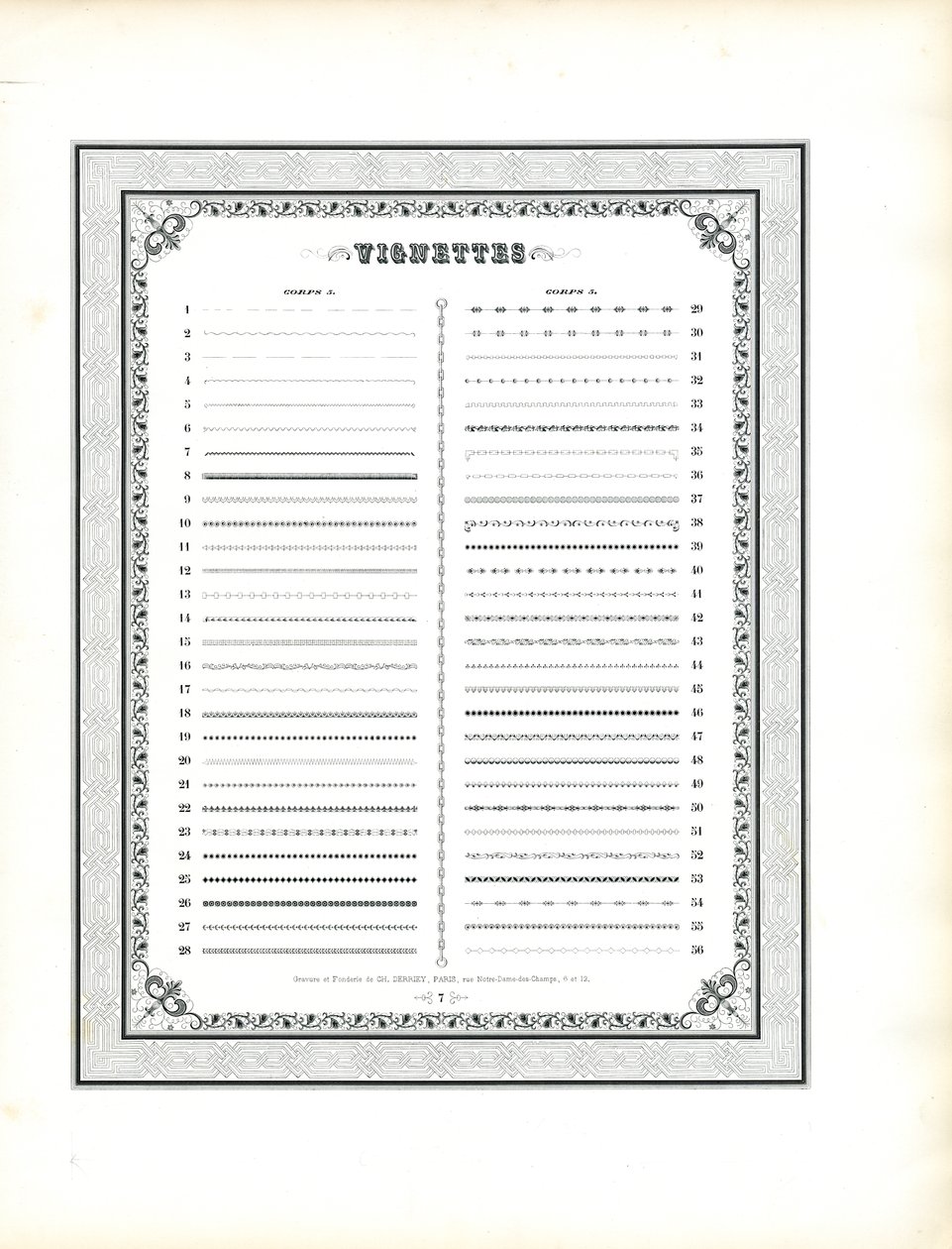 Vignette Specimen Catalog Sheet 1 by Charles Derriey