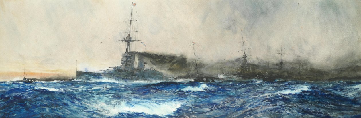 HMS Iron Duke Leading Other Capital Ships of the Fleet by Charles Dixon