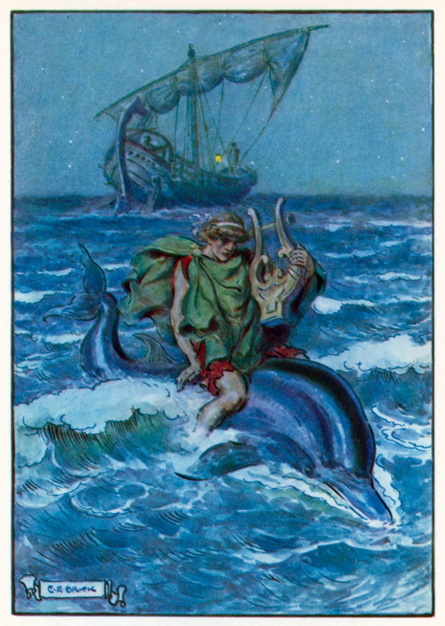 He Discovered he was Seated Astride on a Great, Black Fish by Charles Edmund (after) Brock