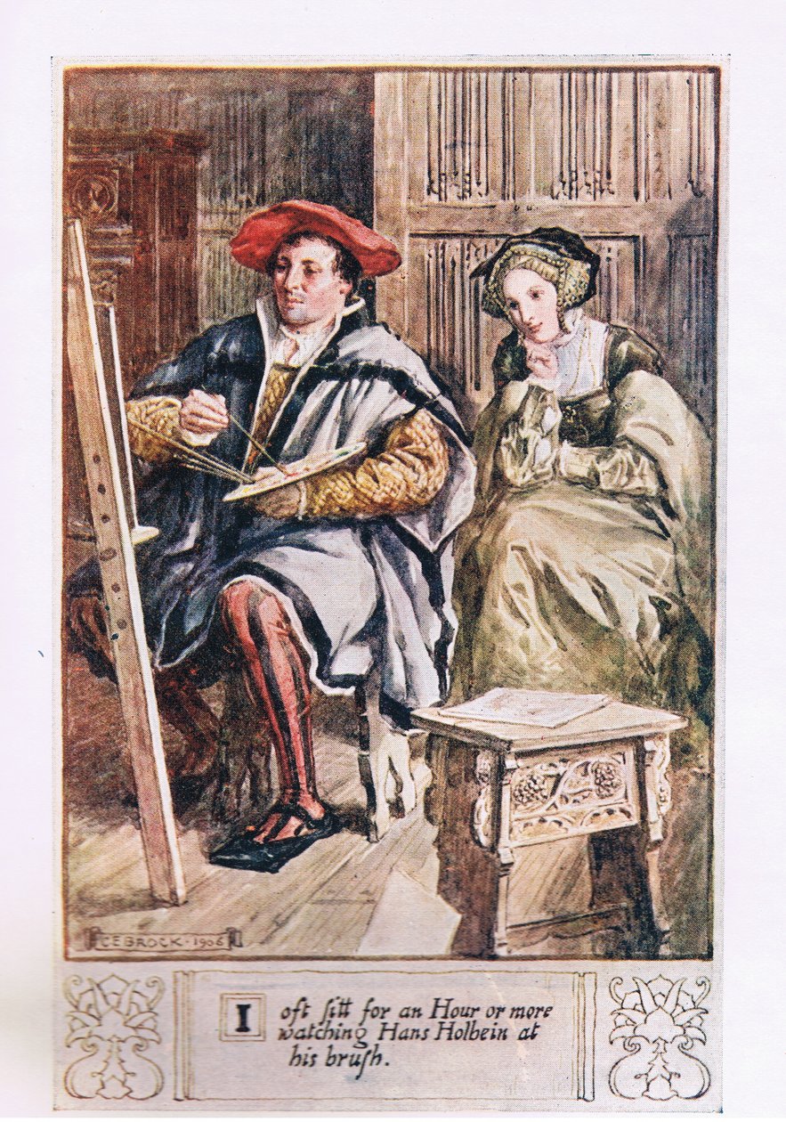 I Oft Sit for an Hour or More Watching Hans Holbein at His Brush by Charles Edmund Brock