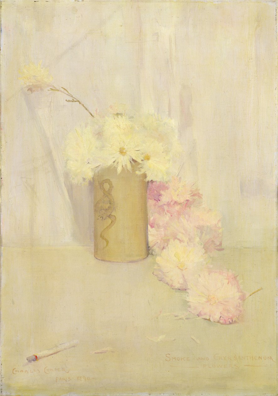 Smoke and Chrysanthemum Flowers by Charles Edward Conder