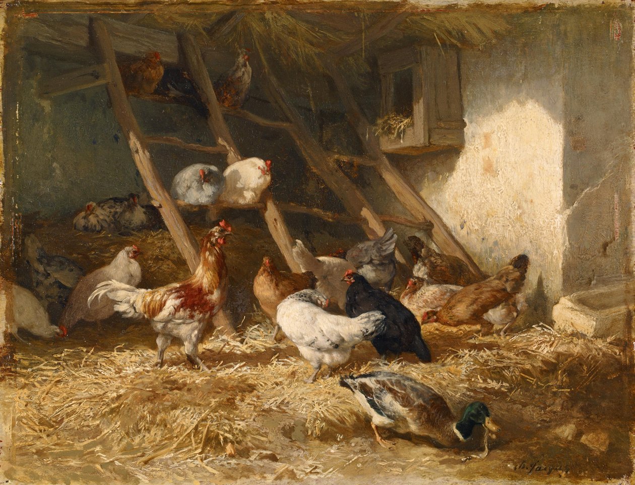 Chickens by Charles Emile Jacque