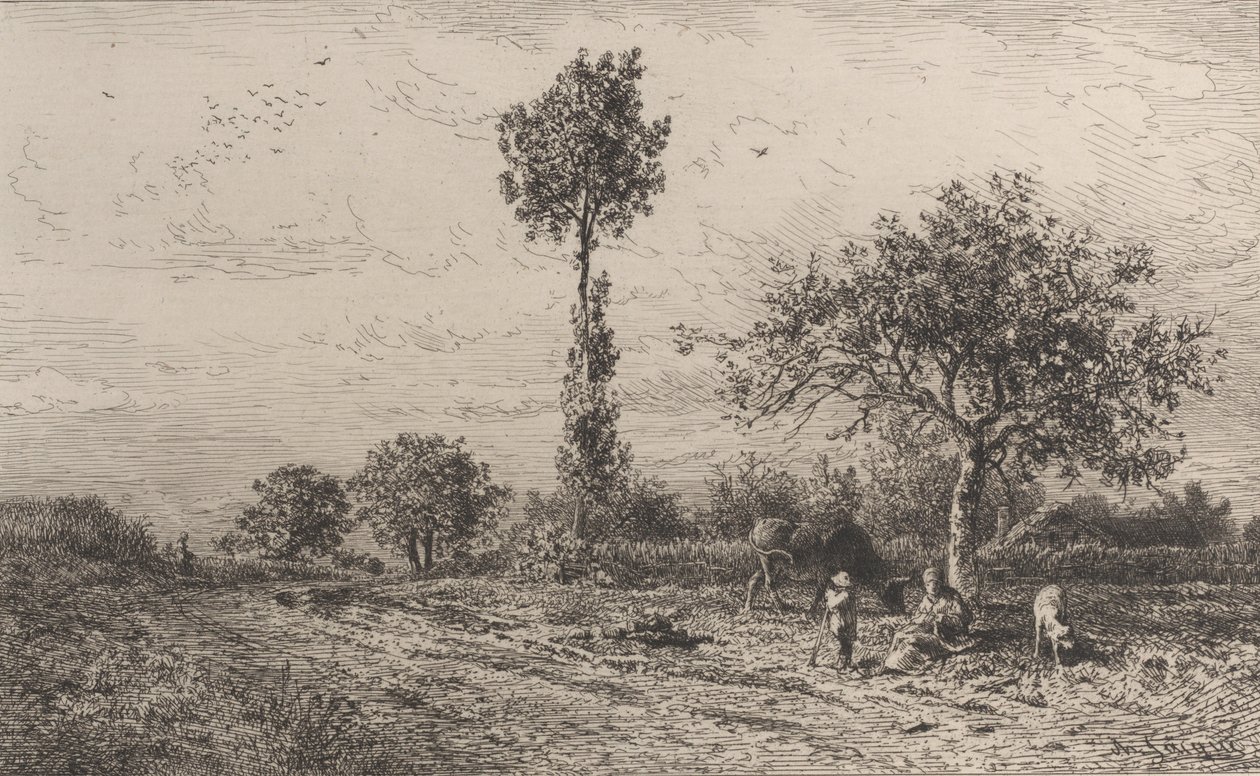Landscape by Charles Emile Jacque