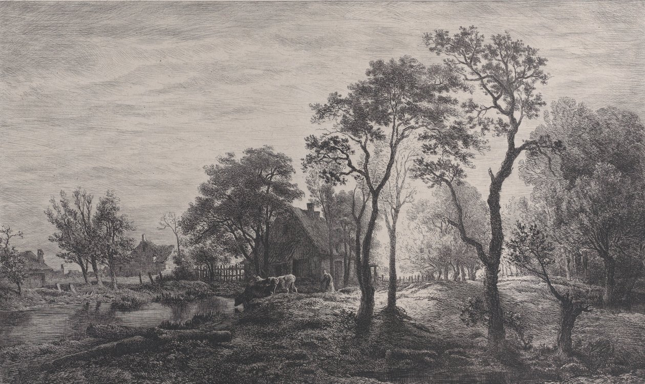 Landscape, after a sketch by Eglon van der Neer, 1862 by Charles Emile Jacque