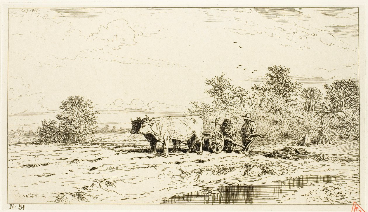 Landscape with Farm Laborers by Charles Emile Jacque