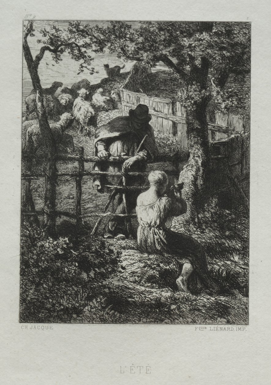 Summer Day by Charles Emile Jacque
