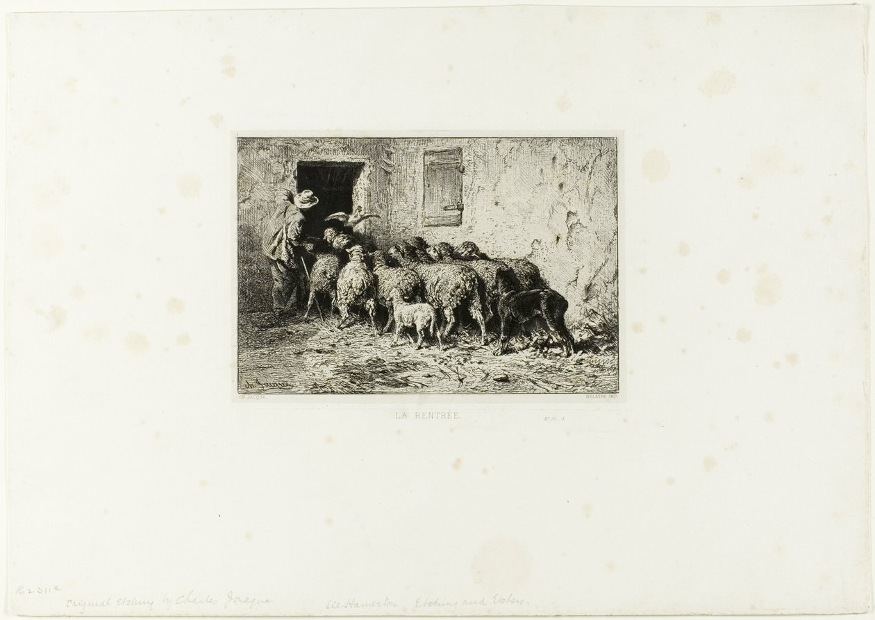 The Sheep Coming Home by Charles Emile Jacque