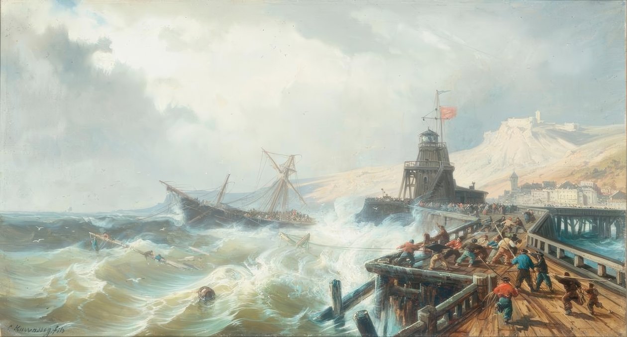 Rescue of a Ship in Distress by Charles Euphrasie Kuwasseg
