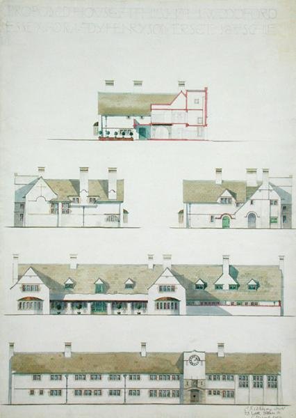 Proposed house at Higham Woodford, Essex for Lady Henry Somerset by Charles Francis Annesley Voysey