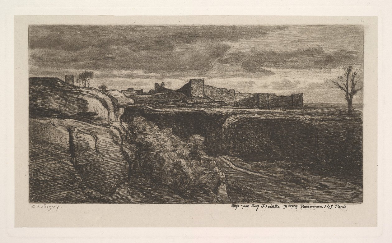 Ruins of the Chateau of Crémieux Isère by Charles Francois Daubigny