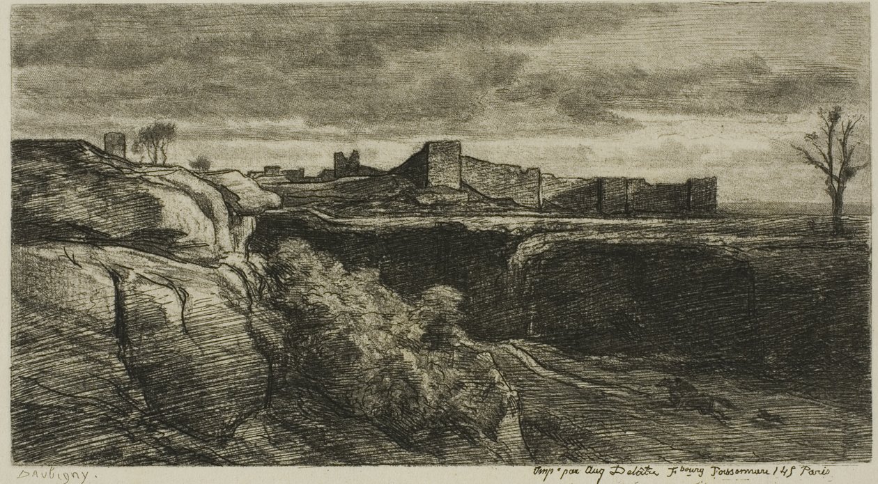 Ruins of the Château of Crémieux (Isère) by Charles Francois Daubigny
