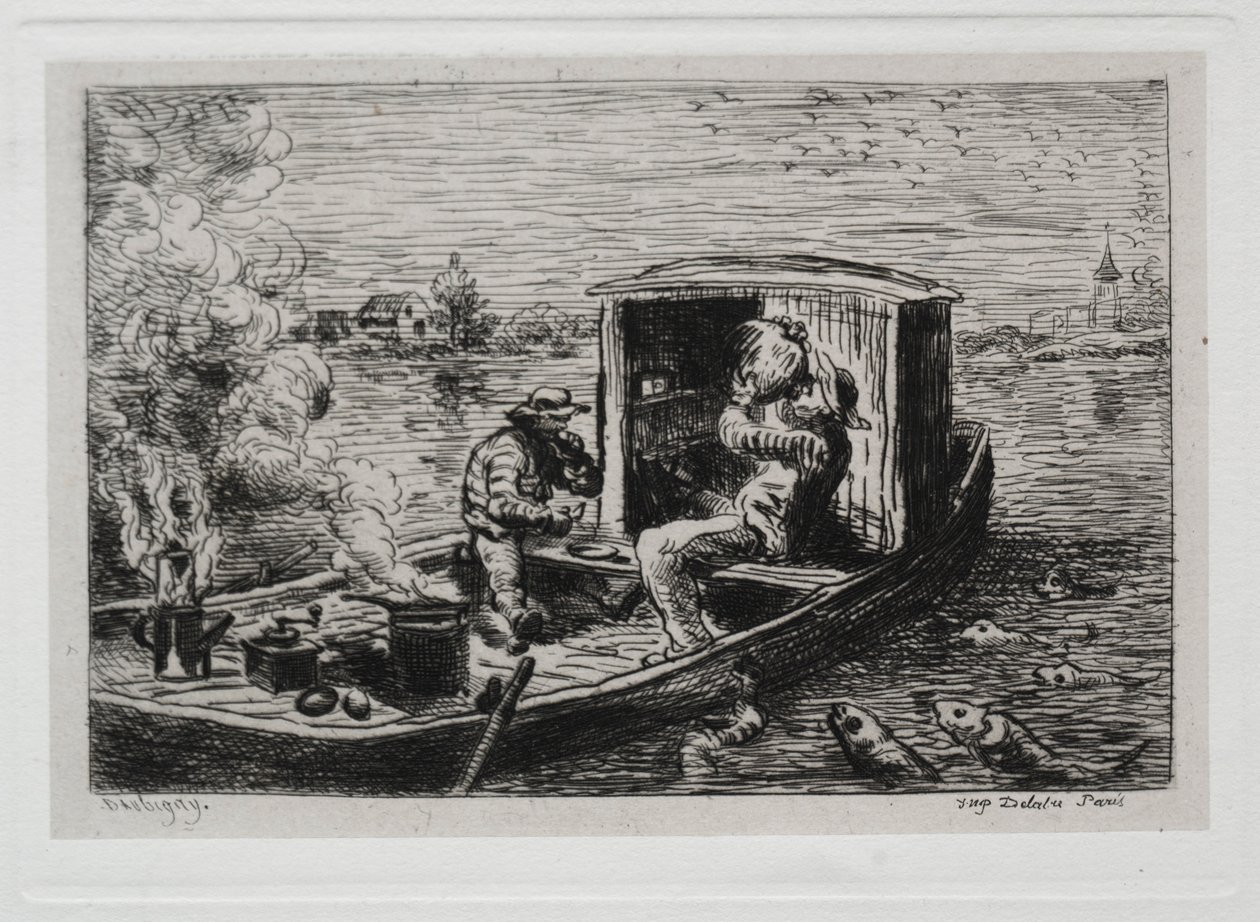 The Boat Trip: Guzzling or Lunch on the Boat, 1861 by Charles Francois Daubigny