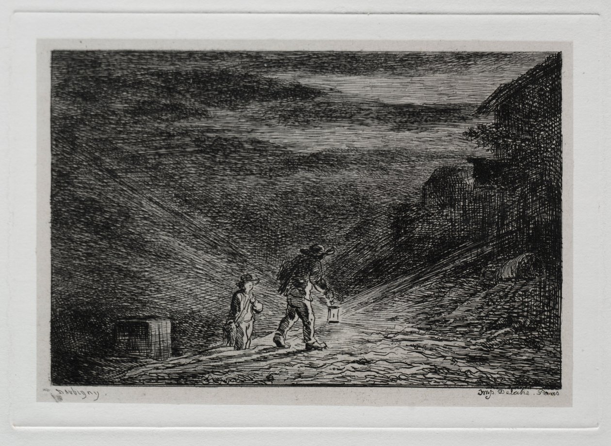 The Boat Trip: The Search for an Inn, 1861 by Charles Francois Daubigny