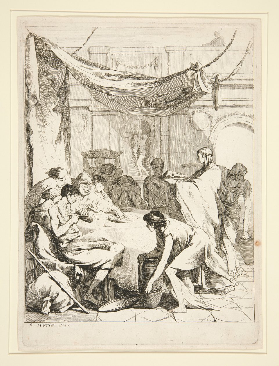 Feeding the Hungry, from the series Seven Works of Mercy by Charles Francois Hutin