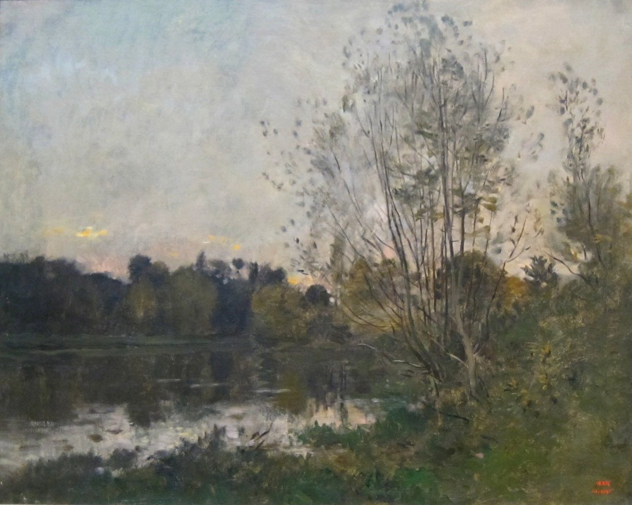 A Lake in the Woods at Dusk by Charles Francois Daubigny