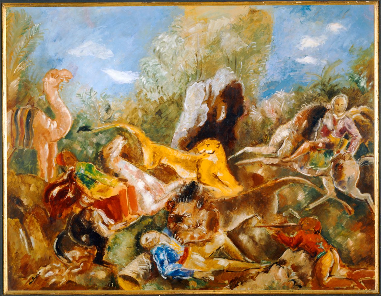 The Lion-Hunt by Charles Georges Dufresne