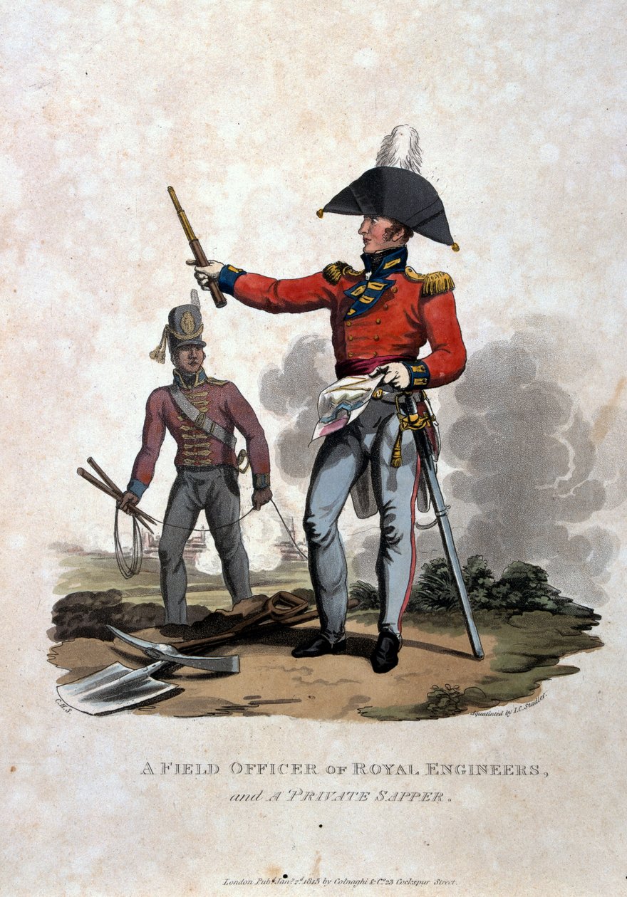 A Field Officer of Royal Engineers and a Private Sapper, from 'Costumes ...