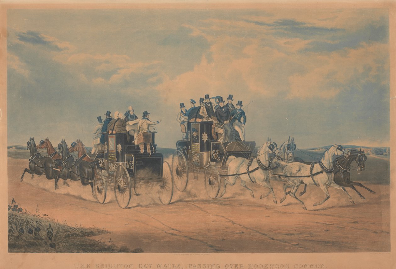 Coaching: The Brighton Day Mails, passing over Hookwood Common by Charles Hunt