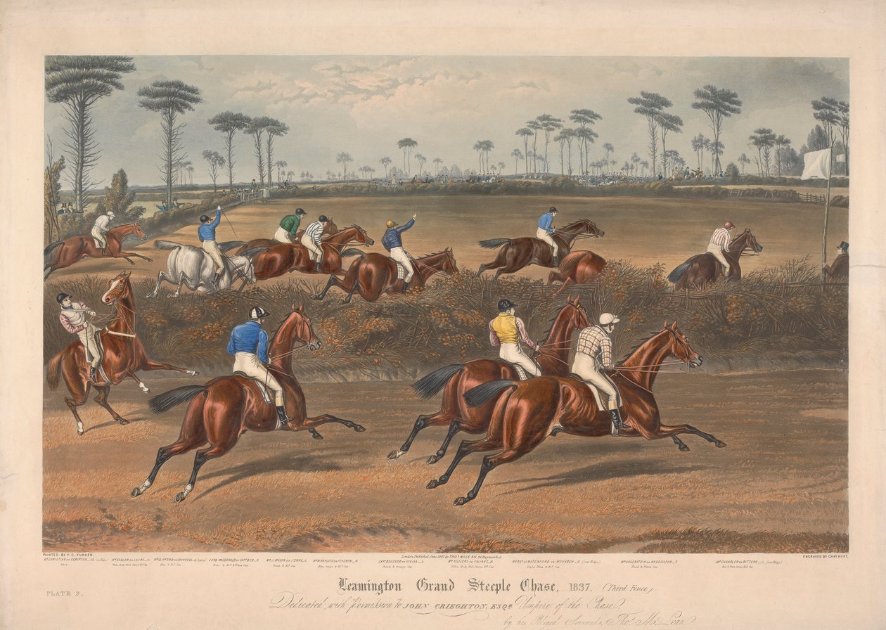 One of a set of four: Leamington Grand Steeple Chase ... 1837. Plate 2. Mr. Christian on Scripton ... by Charles Hunt